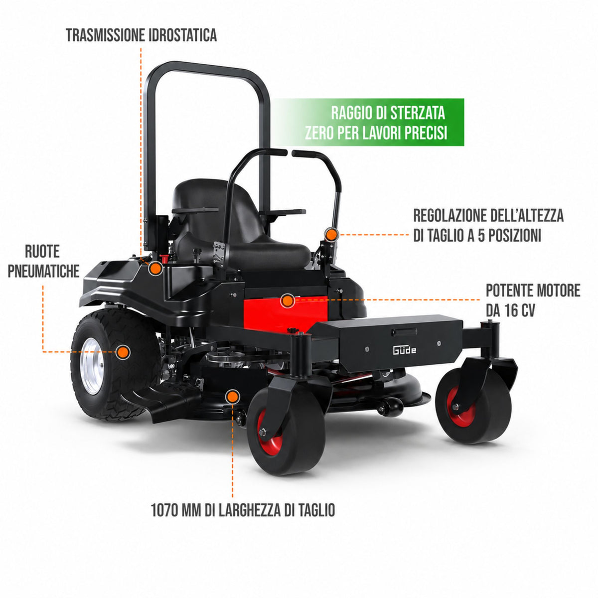 Trattorino tosaerba Güde GZT 1070