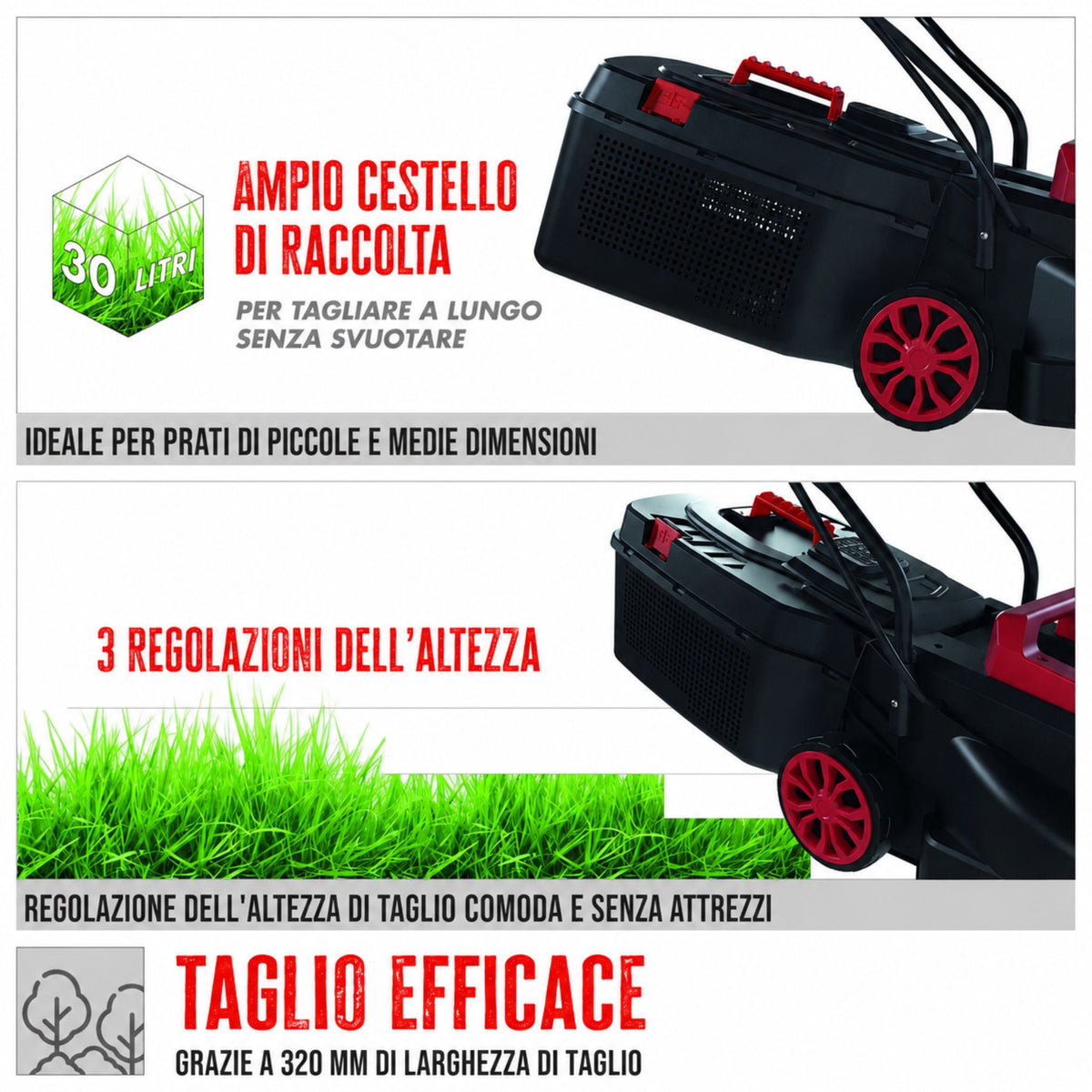 Utensile da giardinaggio Guede Güde Tosaerba elettrico 320/1300