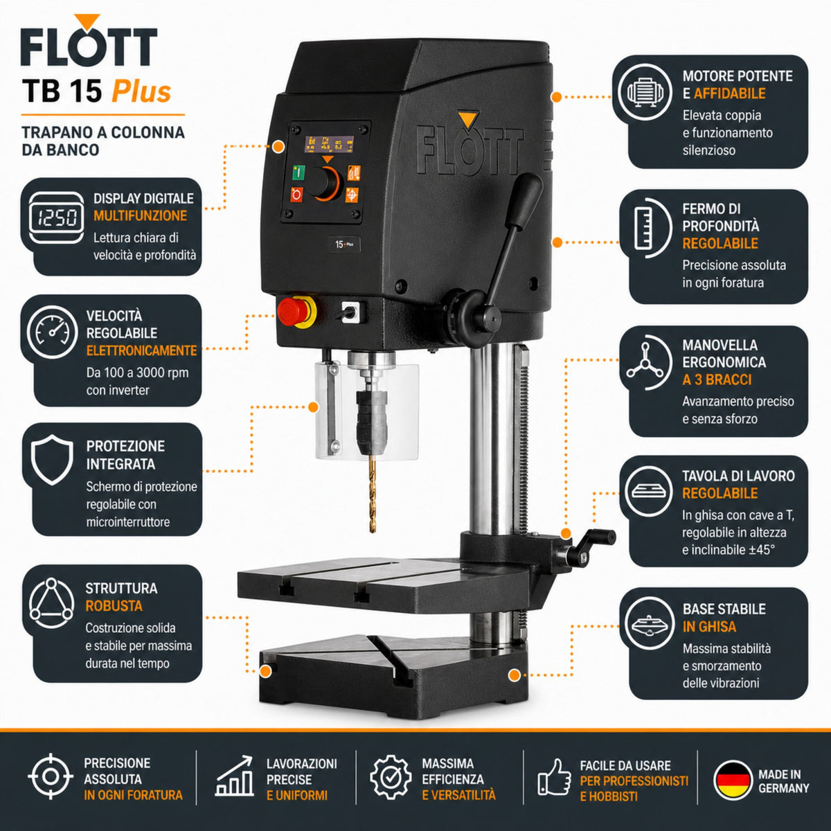 Trapano a colonna Flott TB 15 Plus