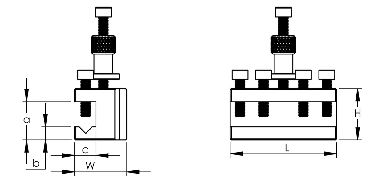 Wechselhalter mit prismatischem Einsatz für Größe 20