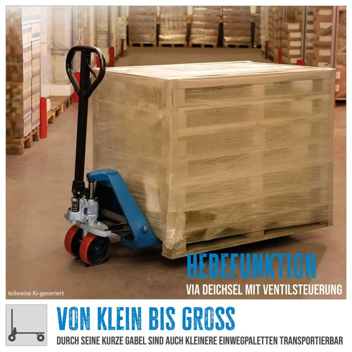 Carrello elevatore manuale Güde 2500 kg – PU (forche 800 mm)