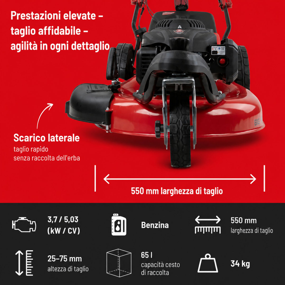 Güde Tagliaerba a tre ruote BIG WHEELER 554.2 R