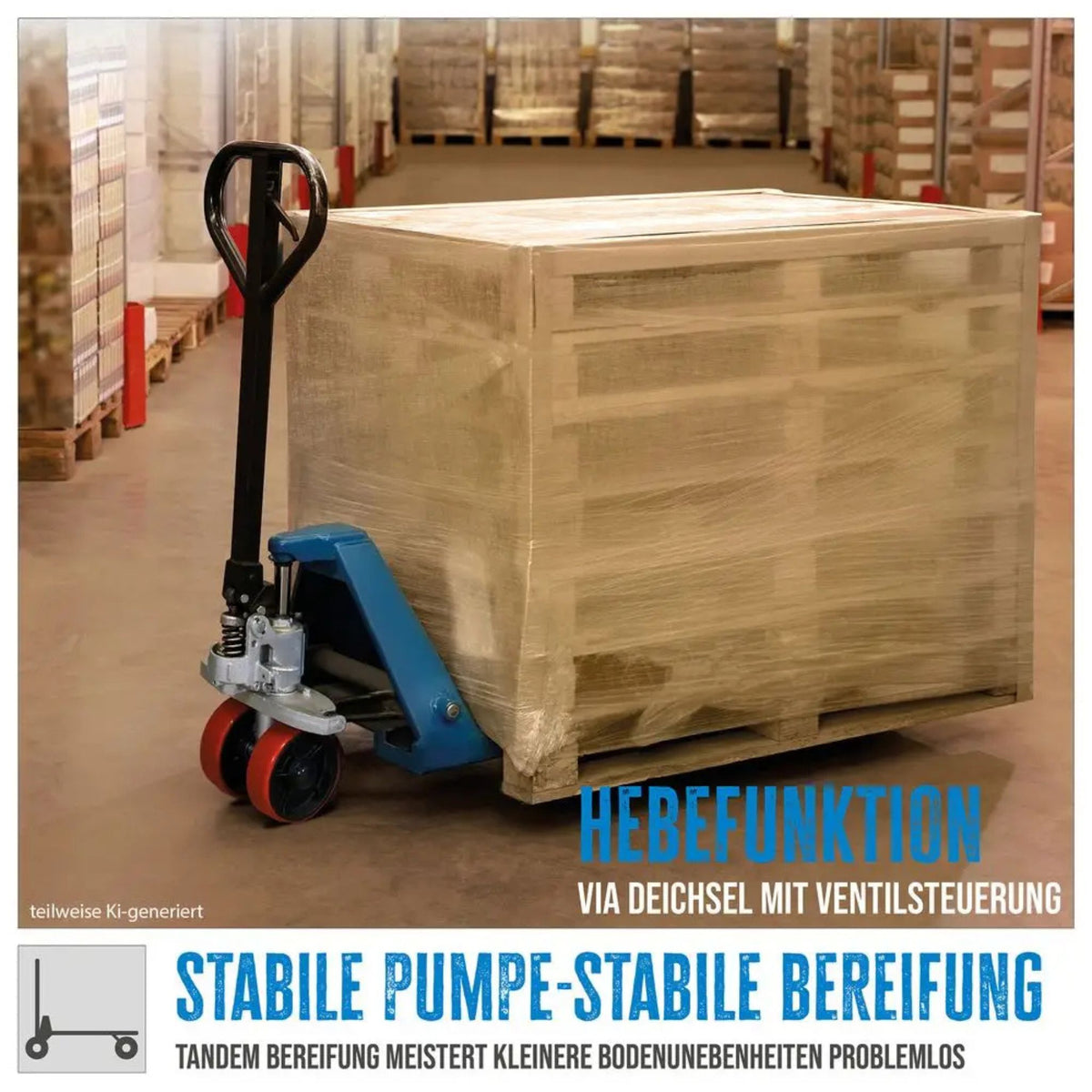 Carrello elevatore manuale Güde 2500 kg – PU (forche 1800 mm)