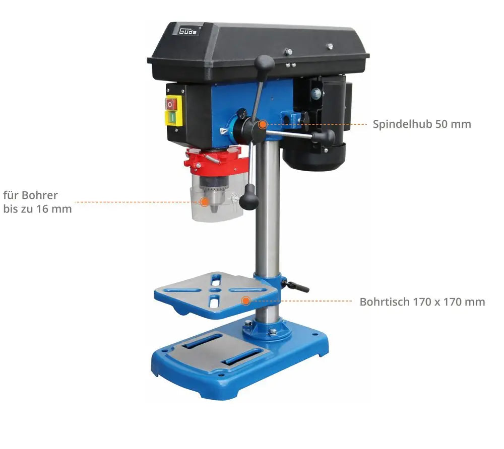Guede GTB 14/509 – Trapano a colonna da banco 500W a 9 velocità