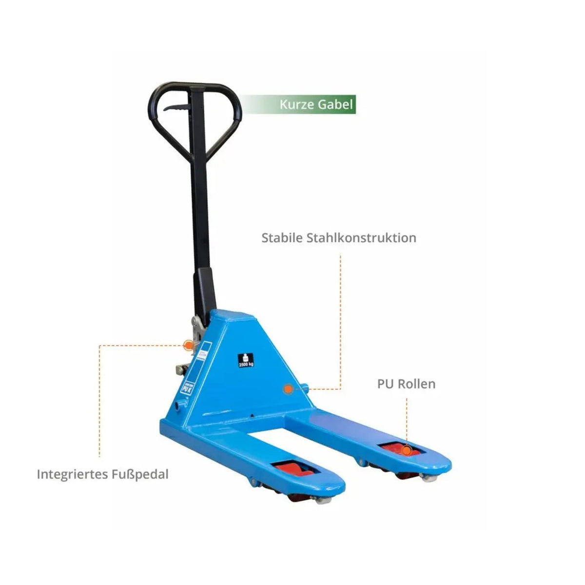 Carrello elevatore manuale Güde 2500 kg – PU (forche 800 mm)