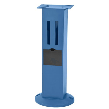 Supporto per smerigliatrici DSA con piano 280x170 mm, altezza 840 mm, vano porta dischi abrasivi e cassetto porta utensili integrato.