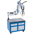 Filettatrice elettrica Bernardo TM 36 BLO / R 1700 con braccio orientabile R1700, touchscreen, micro-spruzzo e dispositivo di soffiaggio per maschiature industriali di grandi dimensioni.