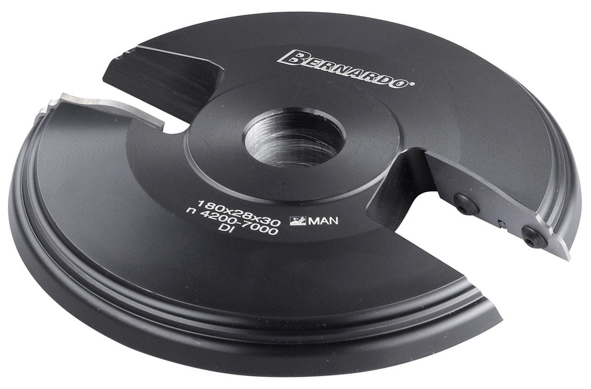 Testa per pannelli Bernardo Ø160 mm, altezza 17 mm e foro 30 mm, ideale per la fresatura di pannelli, cornici e profili decorativi con finitura perfetta.