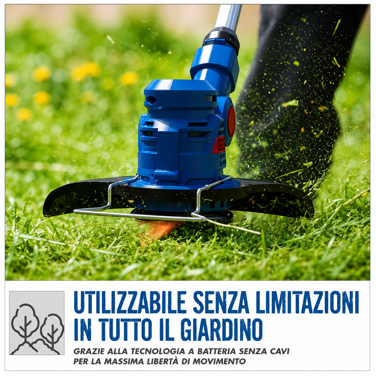Utensile da giardinaggio Guede Decespugliatore a batteria RT 18-0 18V