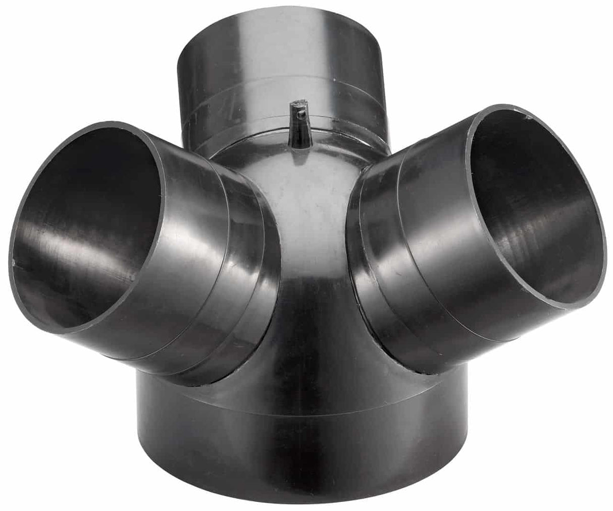 Accessorio per impianti di aspirazione DC/RV, consente la suddivisione del flusso da un ingresso Ø150 mm a tre uscite Ø100 mm, ideale per l’uso con più macchine.