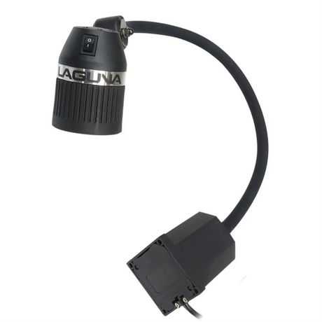 Faro LED da esterno in alluminio, ruotabile a 320°, con sistema Spin Lock per installazione facile e design resistente alle intemperie.