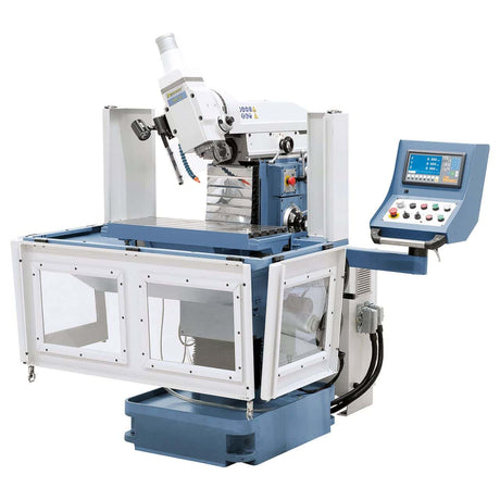 Bernardo Fresatrice di utensili TRM 750 con tavola da 750 x 320 mm, mandrini ISO 40 e serraggio pneumatico utensili, completa di display digitale a 3 assi ES-12 H