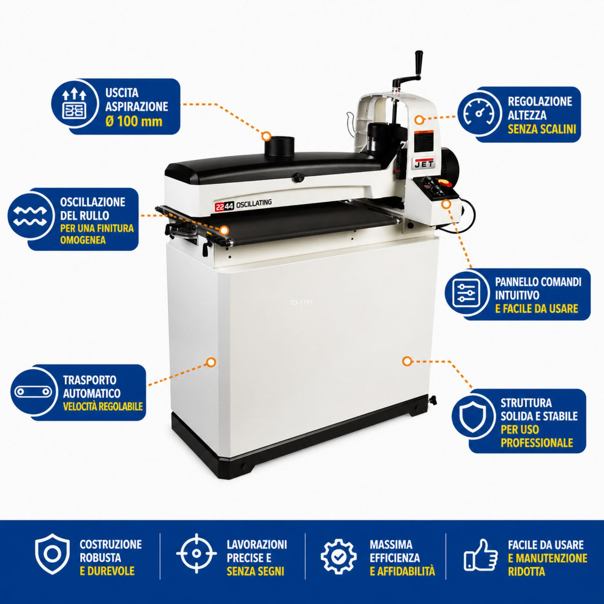 Calibratrice Jet JWDS-2244OSC Calibratrice a cilindro oscillante 1120 mm