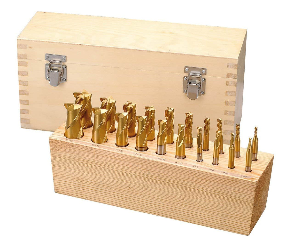 20-teiliger Fräsersatz mit verzinntem Schaft