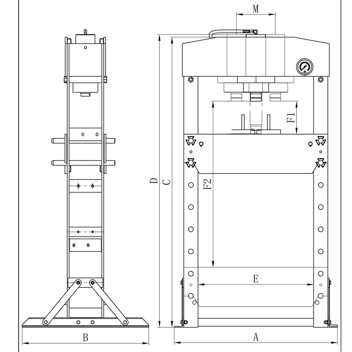 Bernardo PWK 100 F – Pressa pneumatica da officina 100 ton