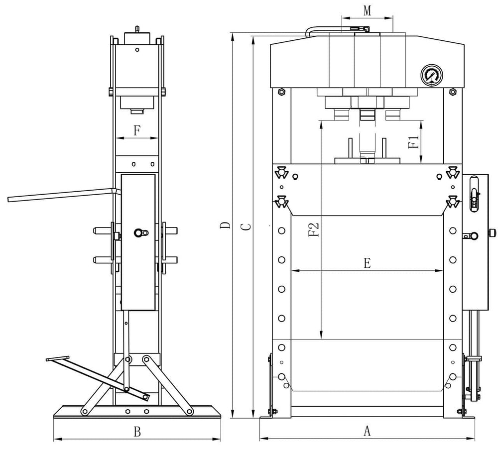 Bernardo PWK 45 F – Pressa pneumatica da officina 45 ton