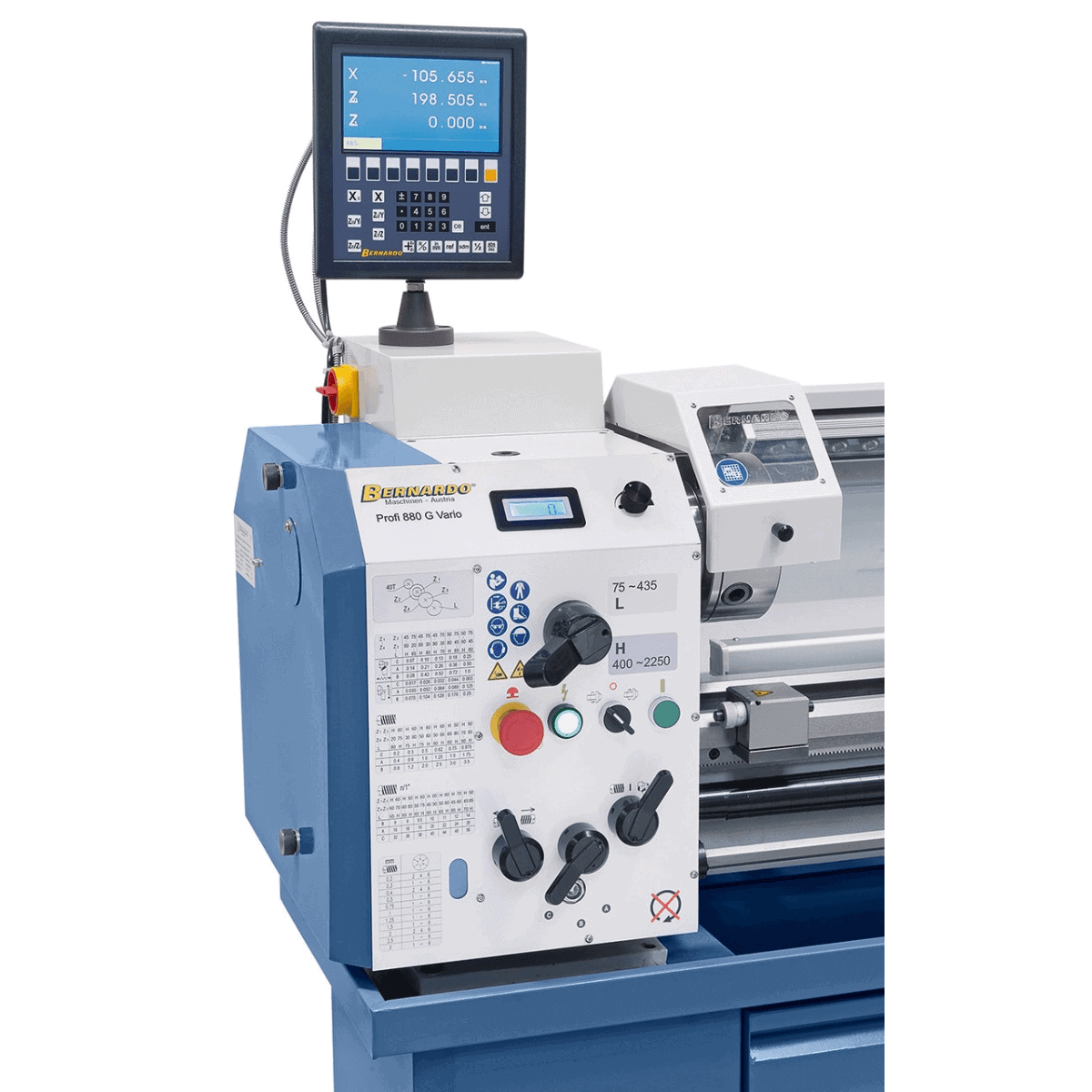 Tornio Bernardo Profi 880 G Vario con DRO 2 assi ES-12 V