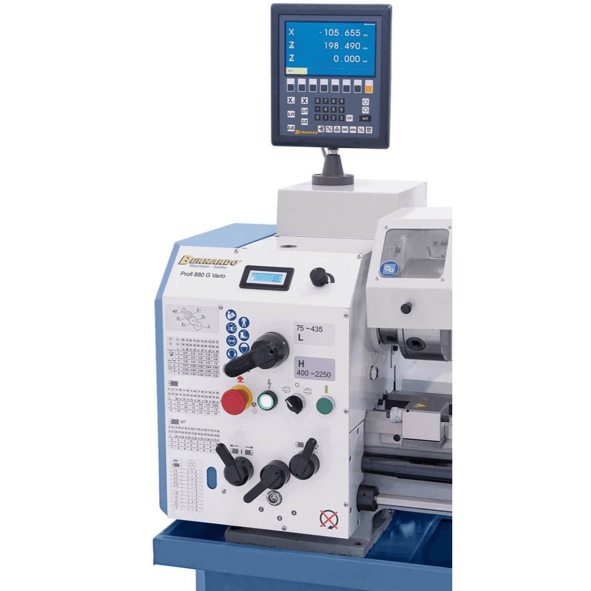 Tornio Bernardo Profi 880 G Vario con DRO 2 assi ES-12 V