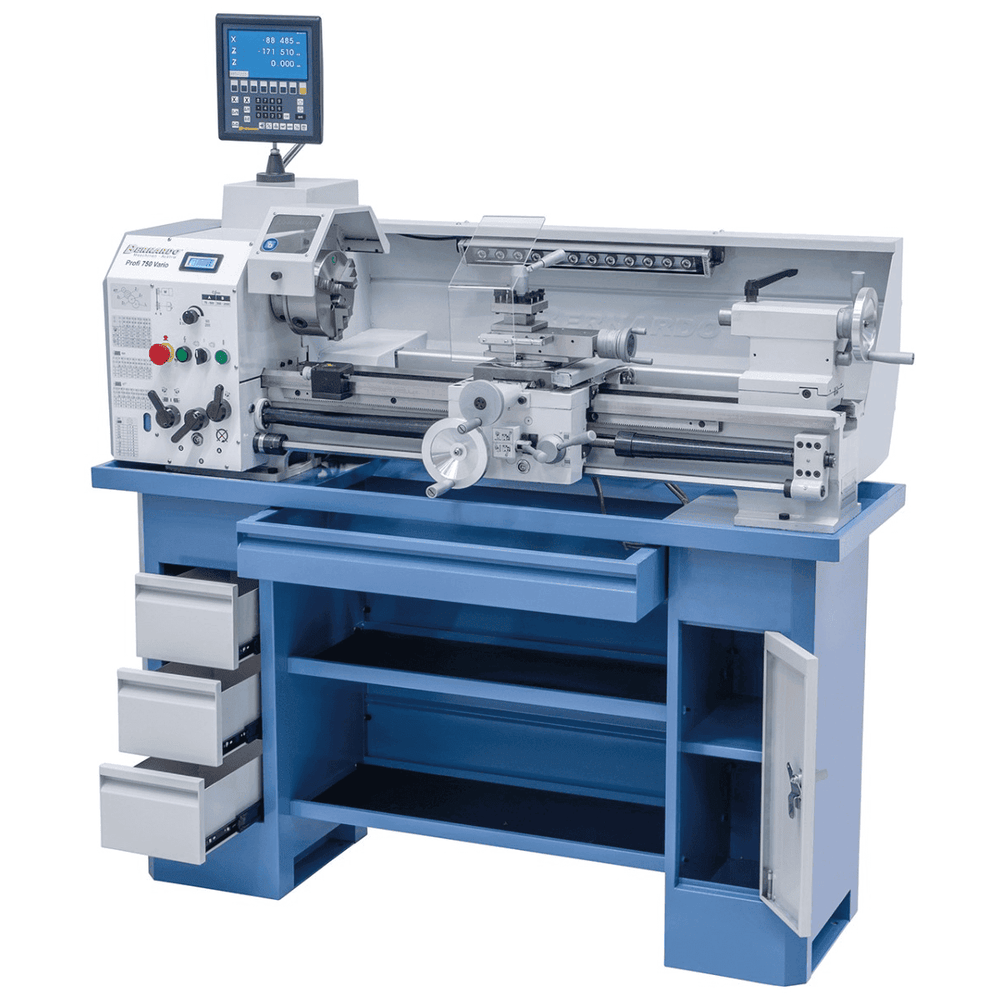 Bernardo Tornio metallo Bernardo Profi 750 Vario / 230 V con visualizzatore digitale a 2 assi