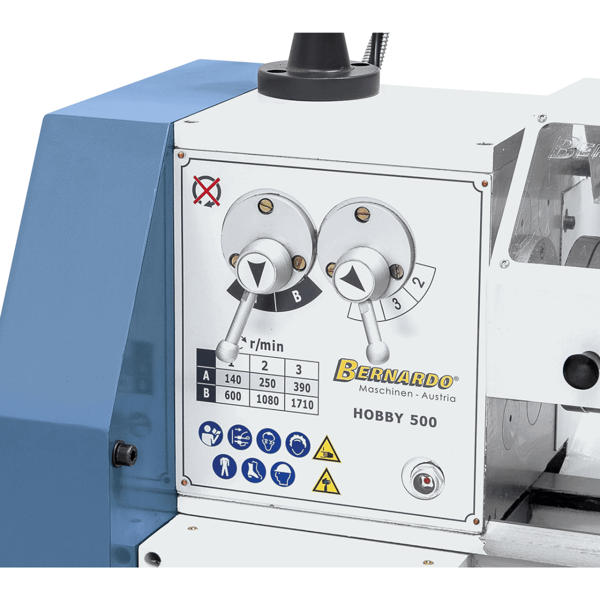 Bernardo Tornio metallo Hobby 500 - 400V con visualizzatore digitale a 2 assi DT 40