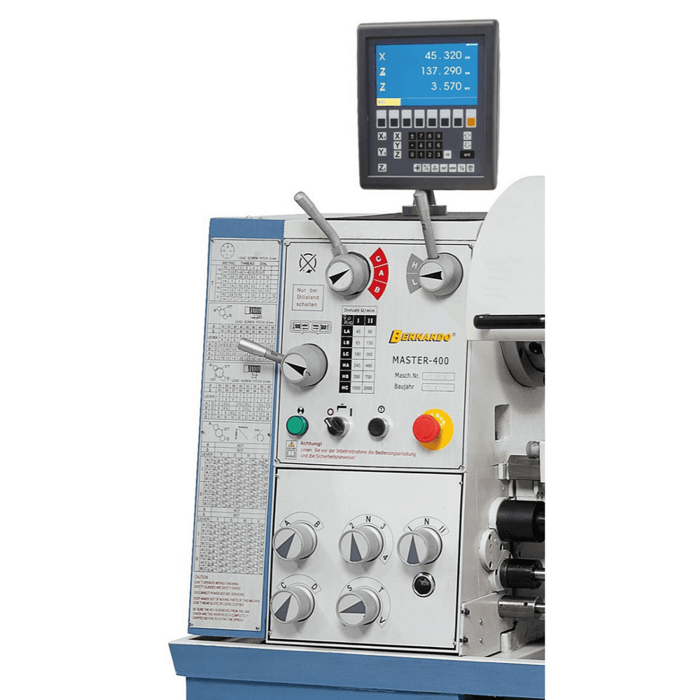 Tornio Bernardo Master 400 x 1000 con DRO 3 assi