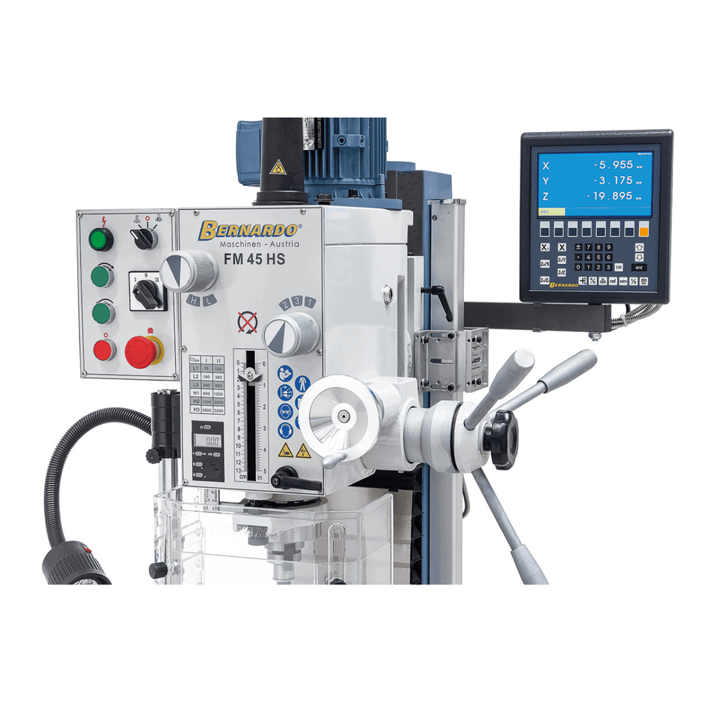FM 45 HS Bohr-/Fräsmaschine mit 3-Achsen-Positionsanzeige ES-12 V