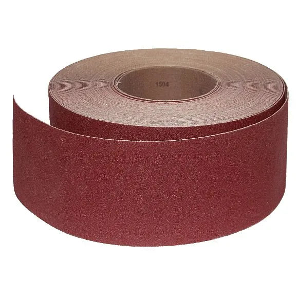 Rotolo abrasivo con supporto rigido e grana 80, ideale per levigatrici a tamburo JET e JWDS. Perfetto per livellare superfici in legno con asportazione controllata.