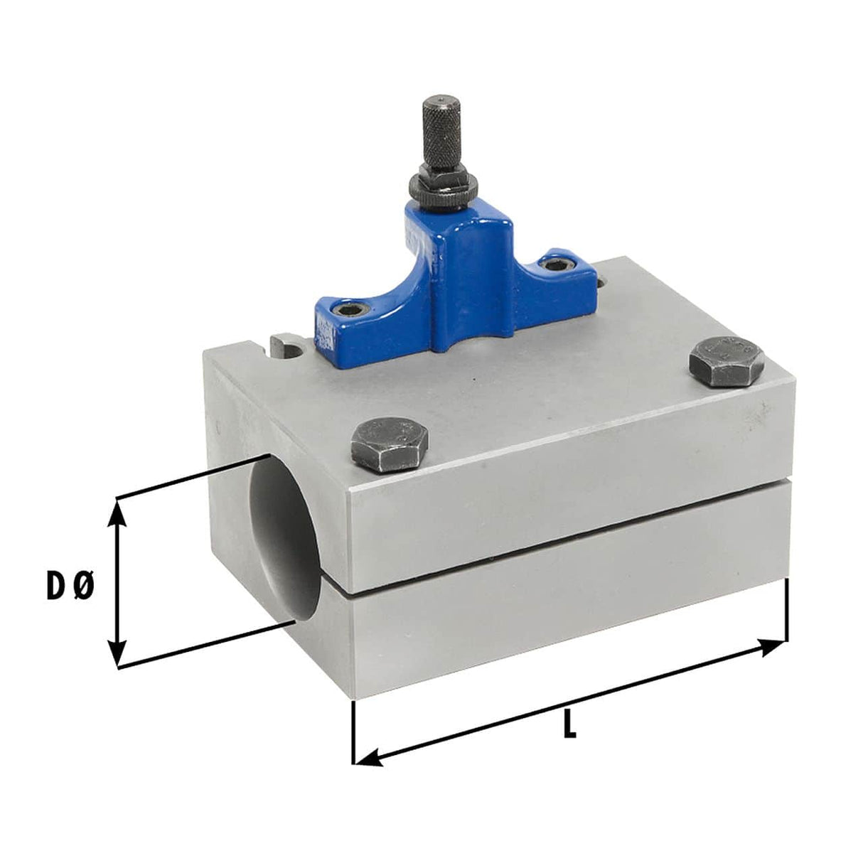 Supporto intercambiabile con un inserto prismatico diam. 30 x 80 mm per le dimensioni A