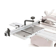 Tavolo a rulli con corsa da 920 mm per facilitare l’avanzamento del pezzo sulla sega da banco TK 250 PRO.