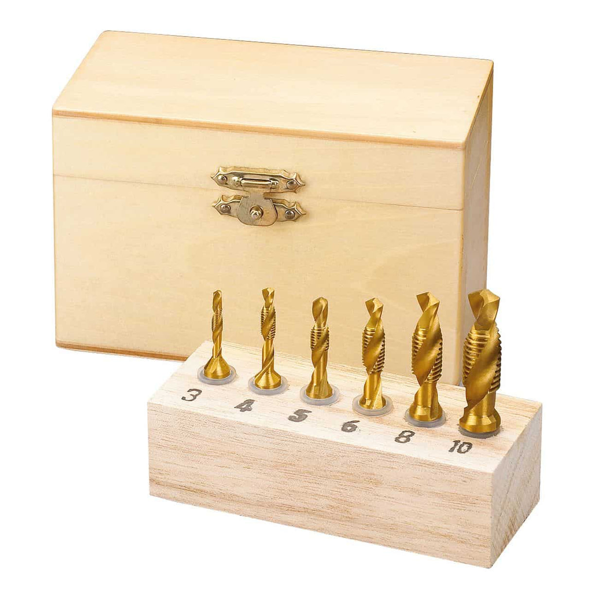 6-teiliges 3-in-1-Gewindeschneid-, Bohr- und Senkbit-Set