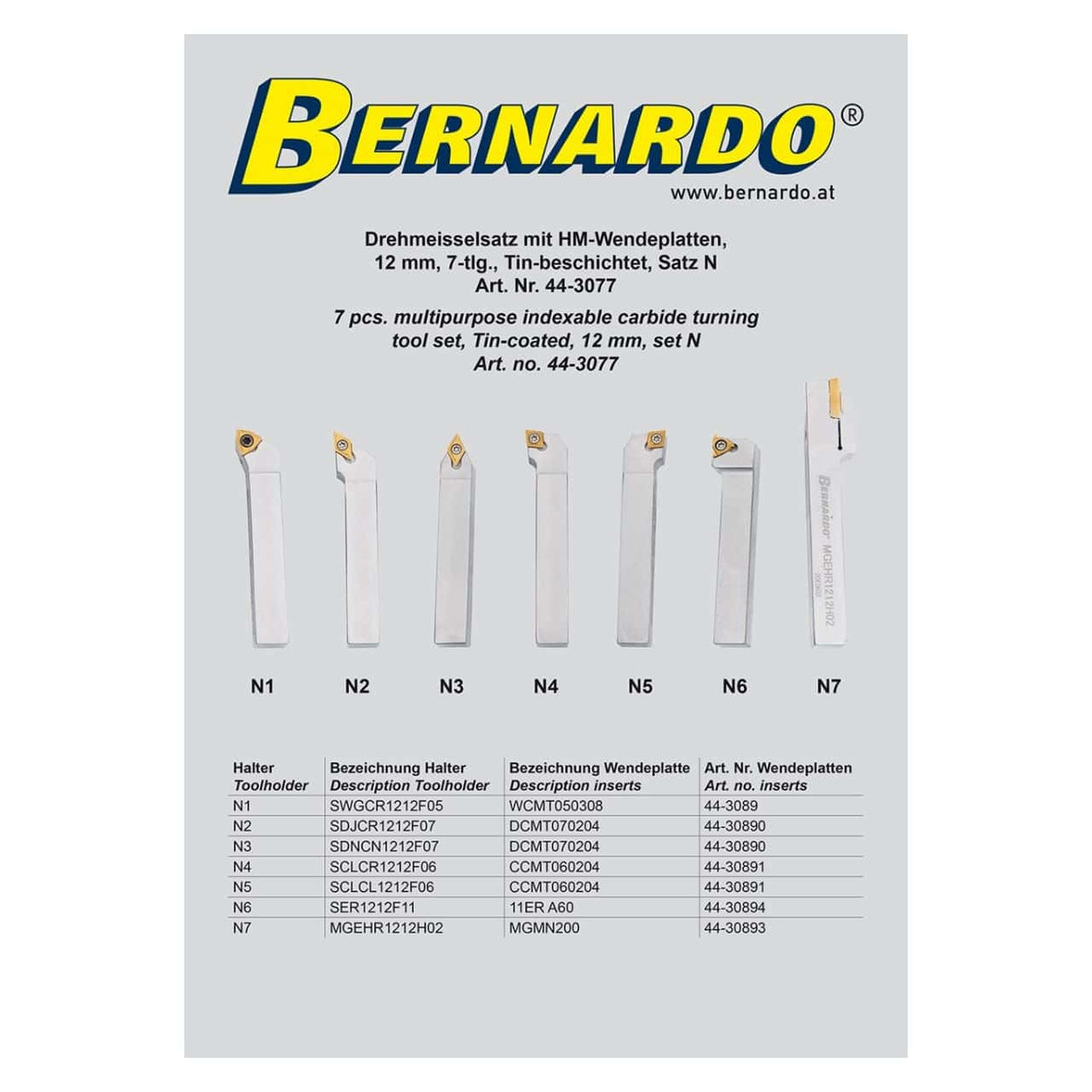 Verzinntes Drehwerkzeug 12 mm Kit N