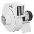 Ventilatore centrifugo Bernardo RV 400 da 4800 m³/h con motore da 7 HP, adattatore per 4 connessioni e struttura in acciaio verniciato, ideale per impianti di aspirazione industriale.