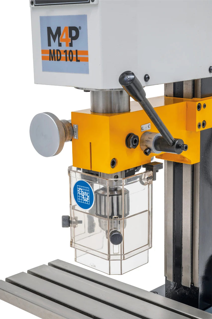 Testa della trapano-fresatrice M4P MD 10 L / 230 V con leva di foratura, mandrino portapunte e protezione di sicurezza