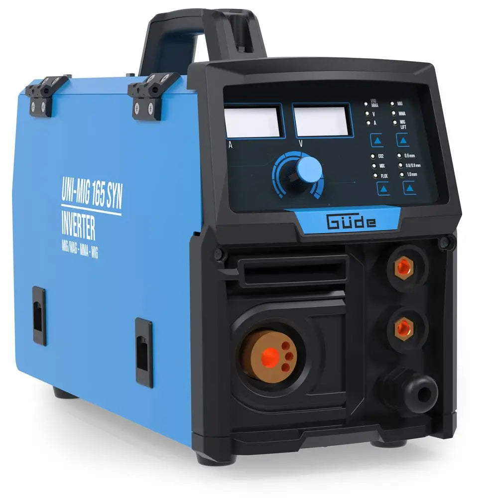 Saldatrice multiprocesso Güde Uni-Mig 165 SYN – inverter monofase 230V, MIG/MAG, MMA, filo animato e TIG