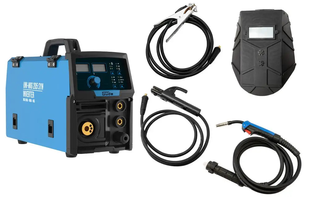 Saldatrice inverter multiprocesso Güde Uni-Mig 205 SYN – MIG/MAG, MMA, filo animato e TIG