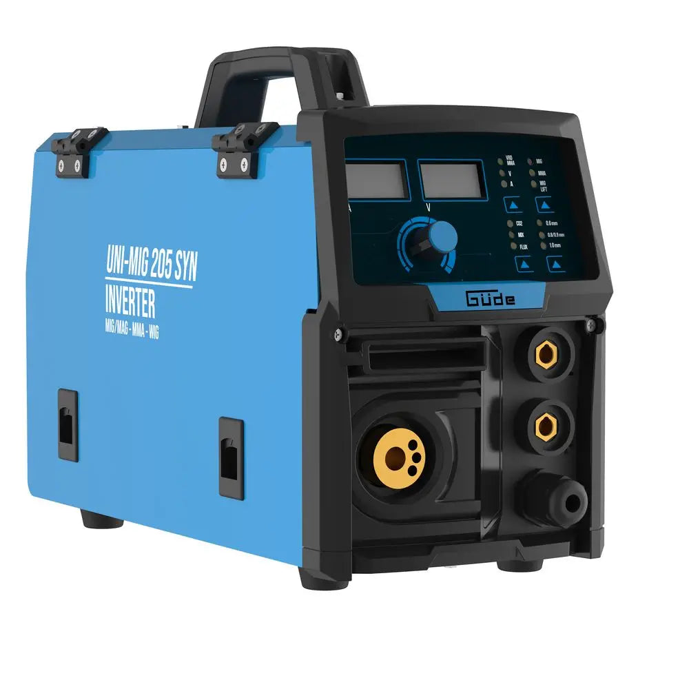 Saldatrice inverter multiprocesso Güde Uni-Mig 205 SYN – MIG/MAG, MMA, filo animato e TIG