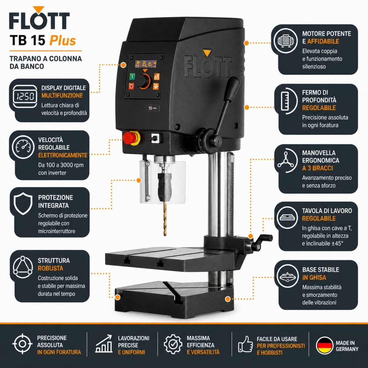 Trapano a colonna Flott TB 15 Plus