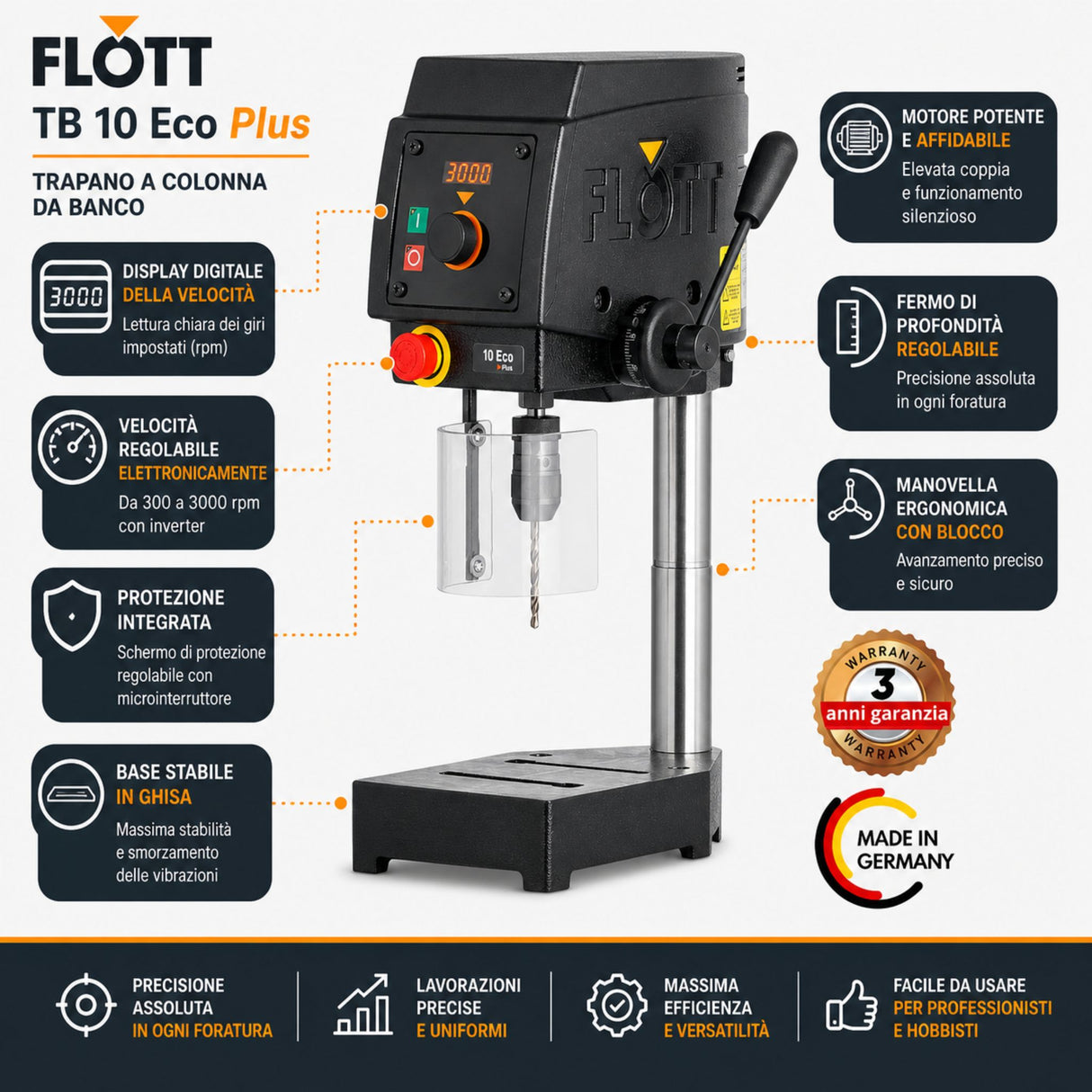 Trapano a colonna Flott TB 10 Eco Plus