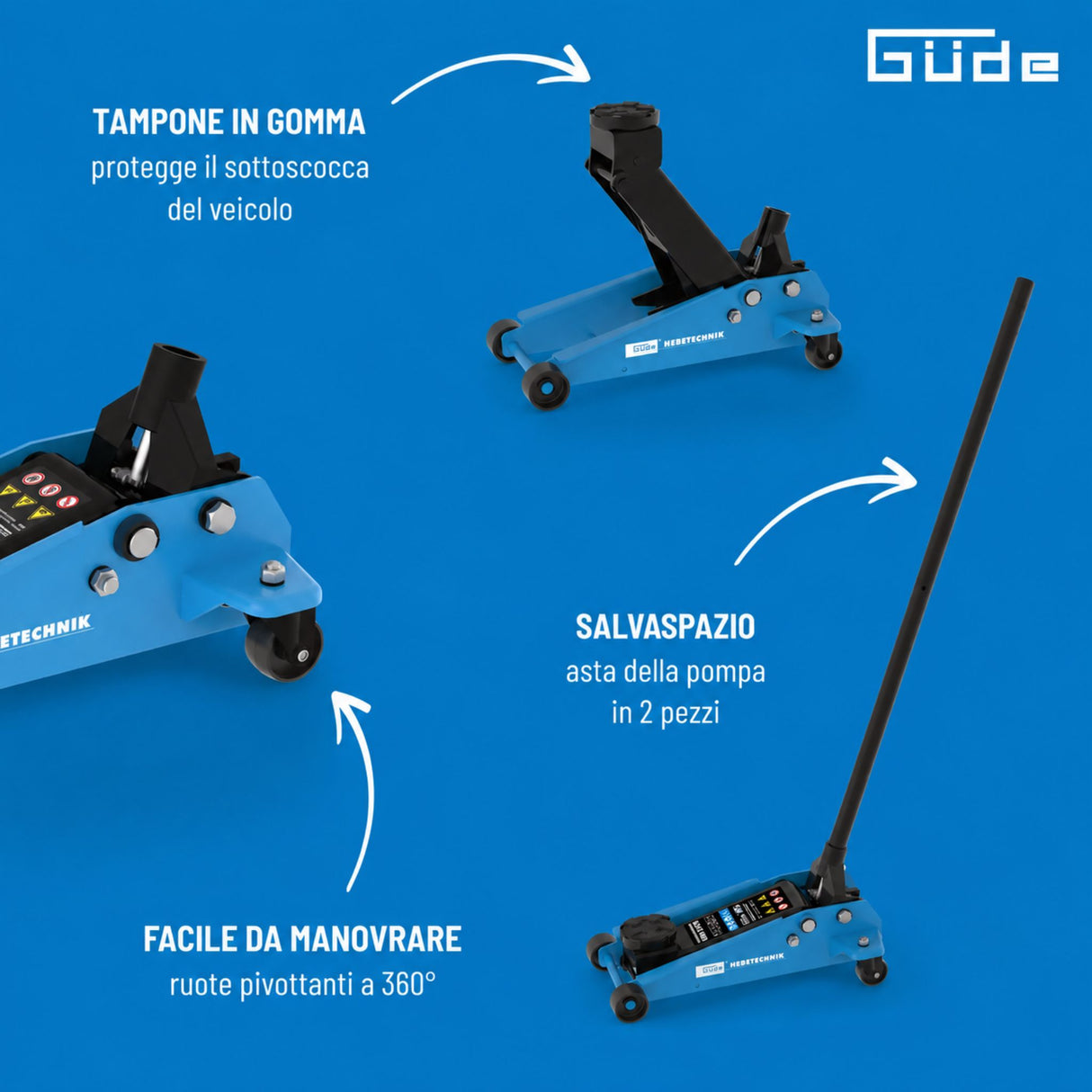 Sollevatore idraulico a carrello Güde GRH 3/470