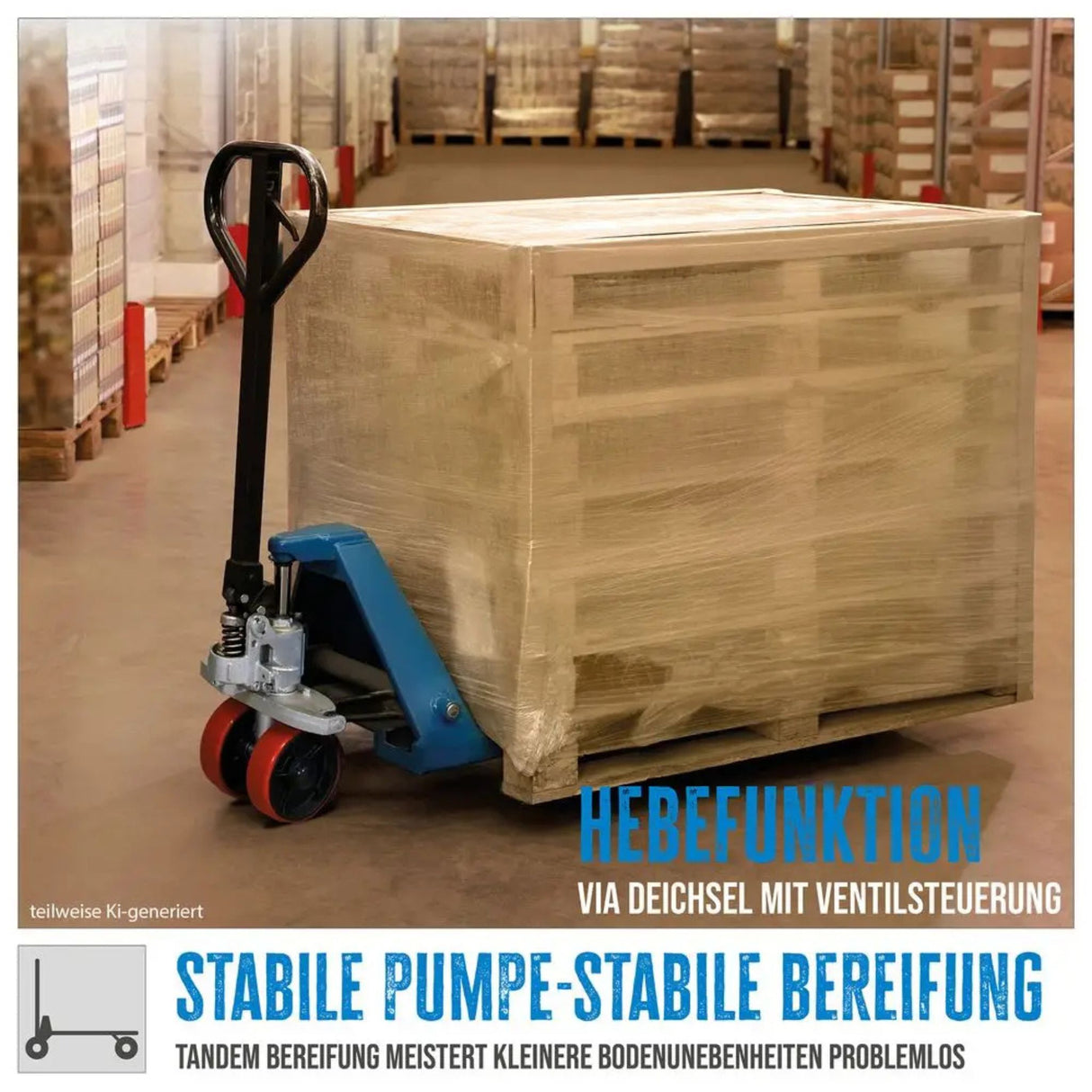 Carrello elevatore manuale Güde 2500 kg – PU (forche 1800 mm)
