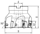 Fräsersatz für ebene und schräge Flächen, Durchmesser 40 mm / Schaft B 16