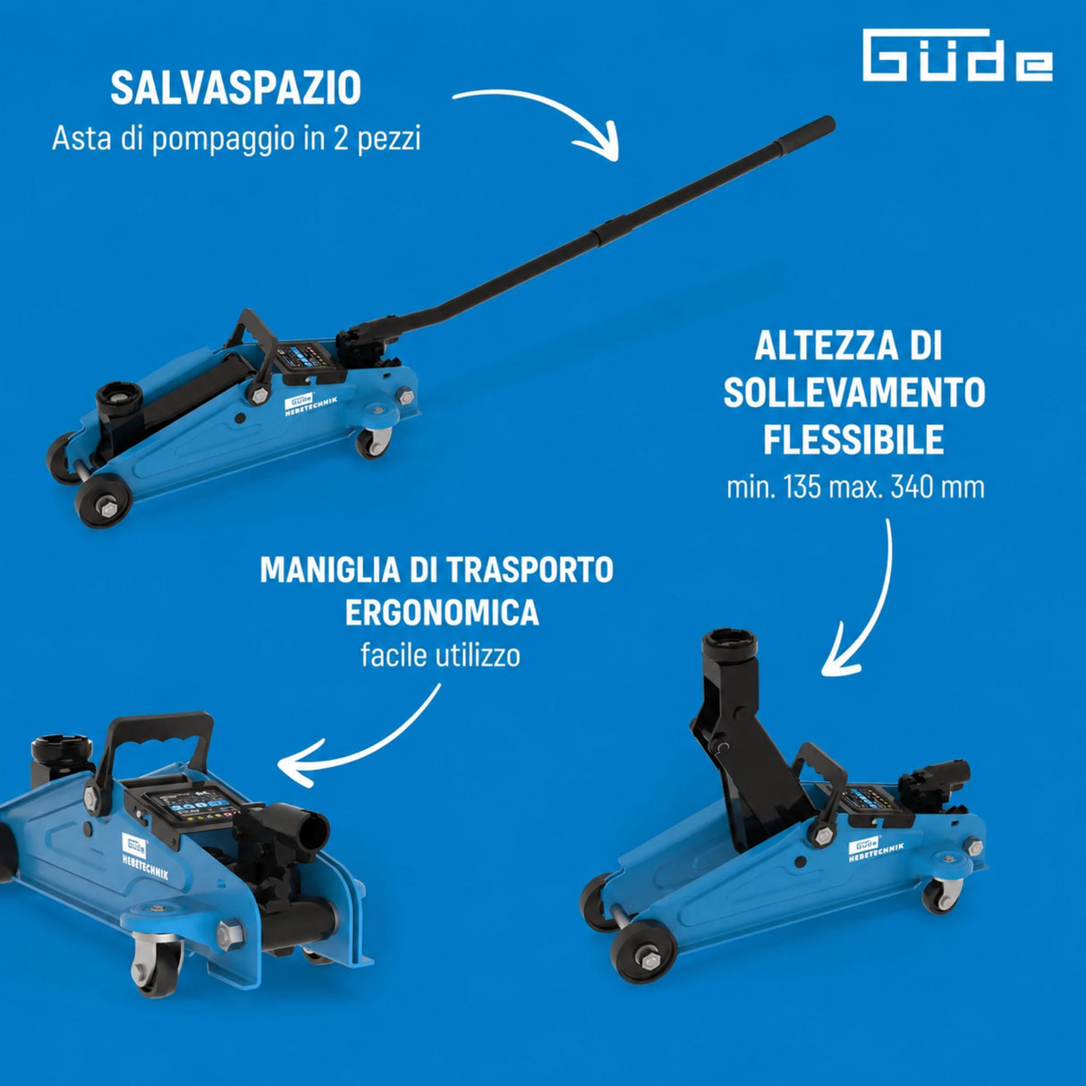 Sollevatore idraulico a carrello Güde GRH 2/330 I