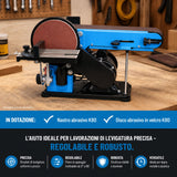 Levigatrice a nastro e disco Guede GBTS 400 – 350 W, Ø150 mm
