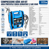 Compressore d'aria portatile Güde Airpower 180/08