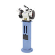 Smerigliatrice doppia Bernardo DSA 200 con due mole Ø200 mm, luce LED e serbatoio di raffreddamento per uso professionale.