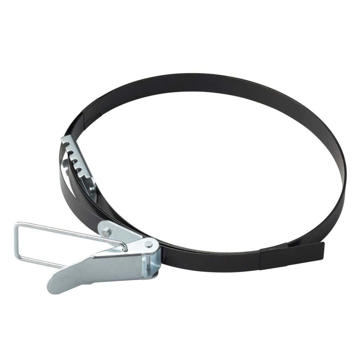 Fascetta di fissaggio sacchetto Bernardo in acciaio zincato per aspiratori FP 1 e DC 250 CF, regolabile e resistente, ideale per un montaggio sicuro e stabile.