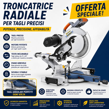 Troncatrice Bernardo ZKG 305 D a doppia inclinazione alimentazione 230V, ideale per tagli angolari precisi su legno e materiali derivati con elevata stabilità e versatilità.