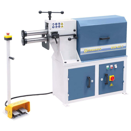 Bernardo Bordatrice elettrica MSM 400 C con gola da 300 mm, motore da 1,5 kW e 4 coppie di rulli per bordatura e flangiatura incluse.