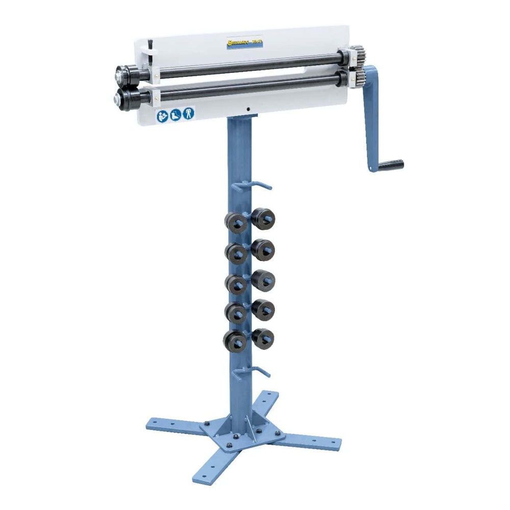 Bernardo Bordatrice manuale SM 470 con profondità di lavoro di 470 mm, 6 coppie di rulli e basamento incluso.