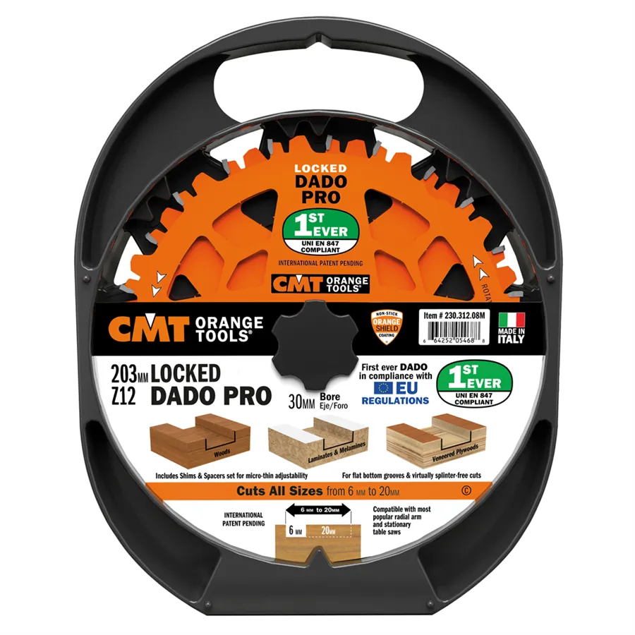 Set di lame CMT Dado Pro - D203x6,2-20 d15,87 Z12 HW